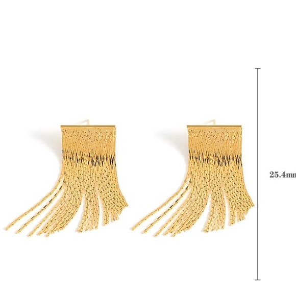 💛Gold plated earrings tassel earrings stylish earrings - Picture 3 of 6
